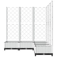 Produktbild för Odlingslåda med spaljé vit 120x120x121,5 cm PP