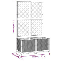 Produktbild för Odlingslåda med spaljé vit 80x40x136 cm PP