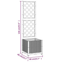 Produktbild för Odlingslåda med spaljé vit 40x40x136 cm PP