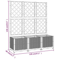 Produktbild för Odlingslåda med spaljé vit 120x40x136 cm PP