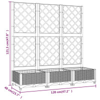 Produktbild för Odlingslåda med spaljé vit 120x40x121,5 cm PP