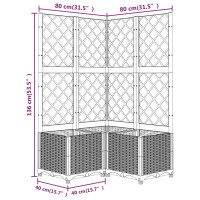 Produktbild för Odlingslåda med spaljé vit 80x80x136 cm PP