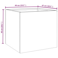 Produktbild för Odlingslåda 49x47x46 cm rosttrögt stål