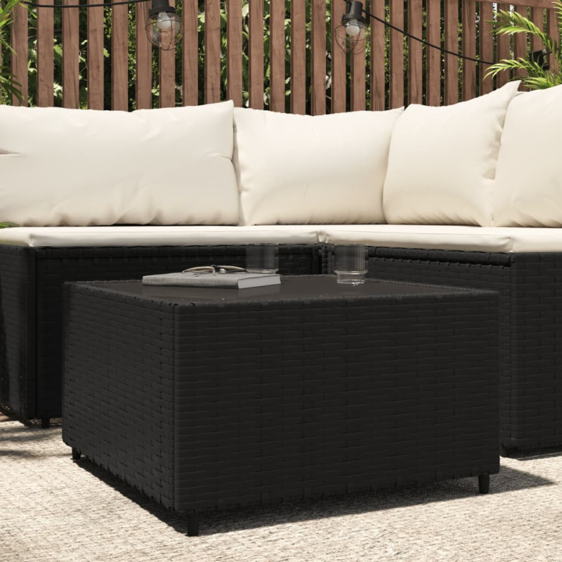 Produktbild för Loungebord fyrkantigt svart 50x50x30 cm konstrottning