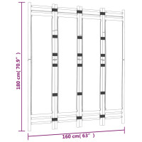 Produktbild för Rumsavdelare 4 paneler hopfällbar 160 cm bambu och kanvas