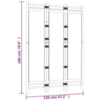 Produktbild för Rumsavdelare 3 paneler hopfällbar 120 cm bambu och kanvas