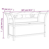 Produktbild för Trädgårdsbänk vit 107x45x75,5 cm massivt granträ