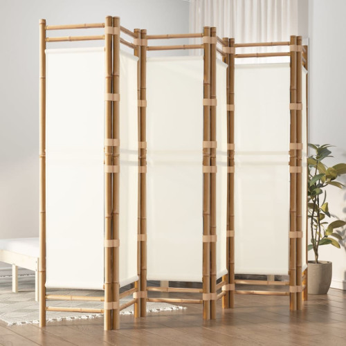 vidaXL Rumsavdelare 6 paneler hopfällbar 240 cm bambu och kanvas