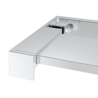 Produktbild för Duschvägg med hylla krom 100x195 cm ESG-glas&aluminium