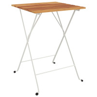 Produktbild för Hopfällbart cafébord 55x54x71 cm massivt akaciaträ och stål
