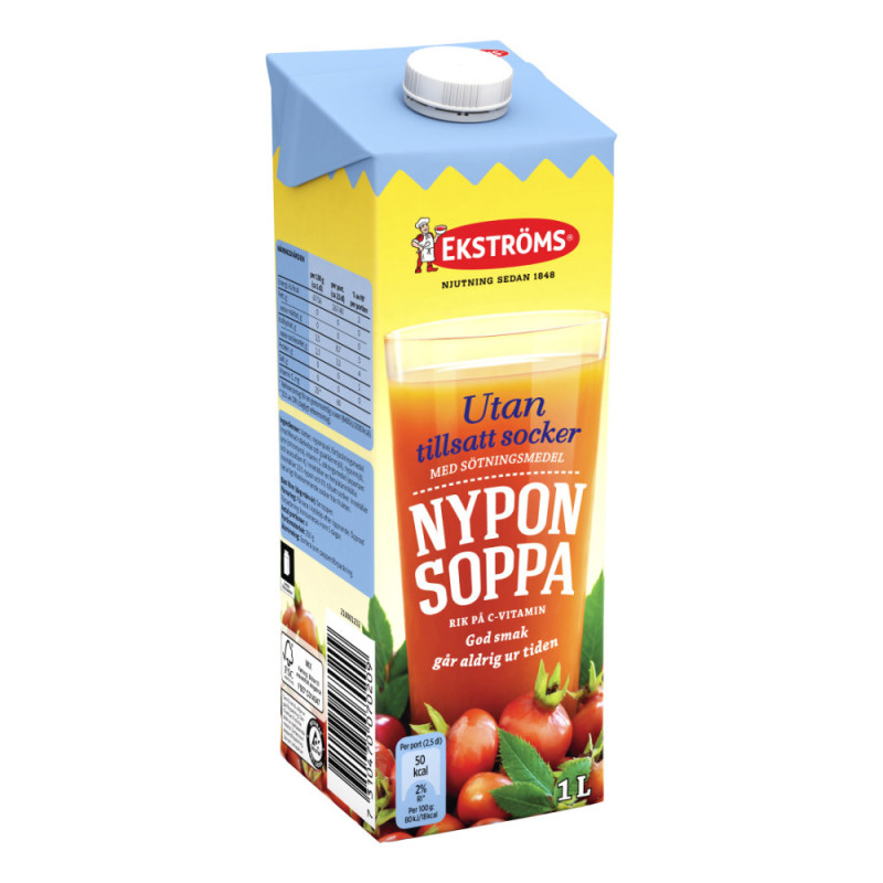 Produktbild för Nyponsoppa Utan tillsatt socker 1L