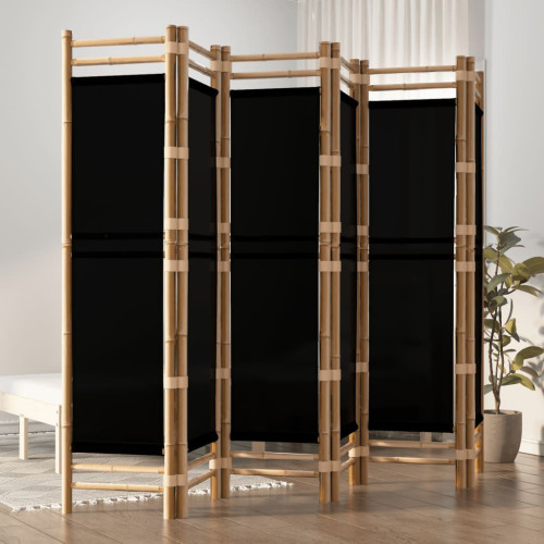 vidaXL Rumsavdelare 6 paneler hopfällbar 240 cm bambu och kanvas