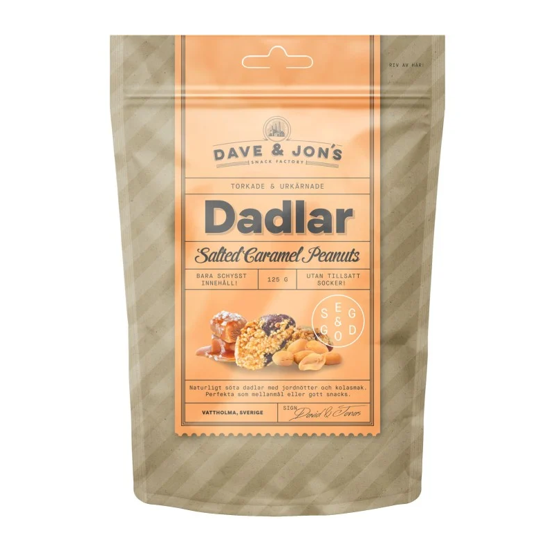 Produktbild för Dadlar salted caramel peanuts 125 g