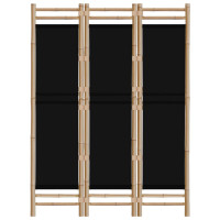Produktbild för Rumsavdelare 3 paneler hopfällbar 120 cm bambu och kanvas