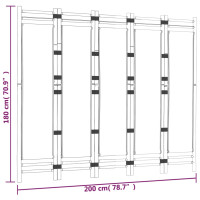 Produktbild för Rumsavdelare 5 paneler hopfällbar 200 cm bambu och kanvas