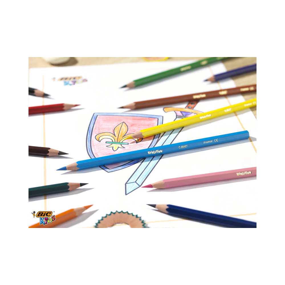 Produktbild för Farveblyanter, BIC Kids Evolution, assorterede, pakke a 12 s...