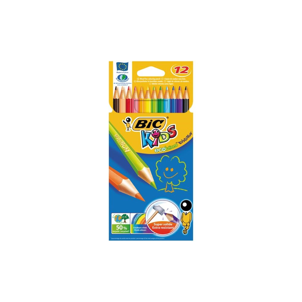 Produktbild för Farveblyanter, BIC Kids Evolution, assorterede, pakke a 12 s...