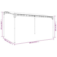 Produktbild för Paviljong antracit 4x3 m 180 g/m² tyg och stål