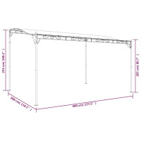 Produktbild för Paviljong antracit 4x3 m 180 g/m² tyg och stål
