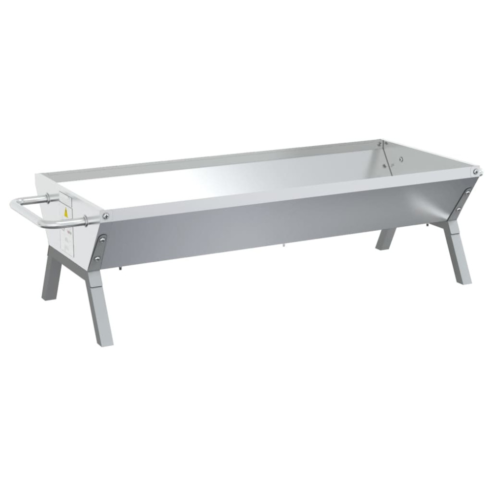 Produktbild för Grillbricka silver 118x42x30,5 cm rostfritt stål
