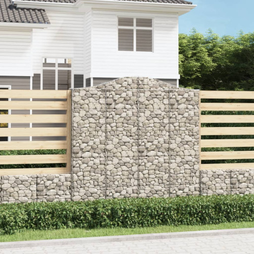 vidaXL Gabioner bågformade 2 st 200x30x200/220 cm galvaniserat järn