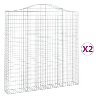 Produktbild för Gabioner bågformade 2 st 200x30x200/220 cm galvaniserat järn