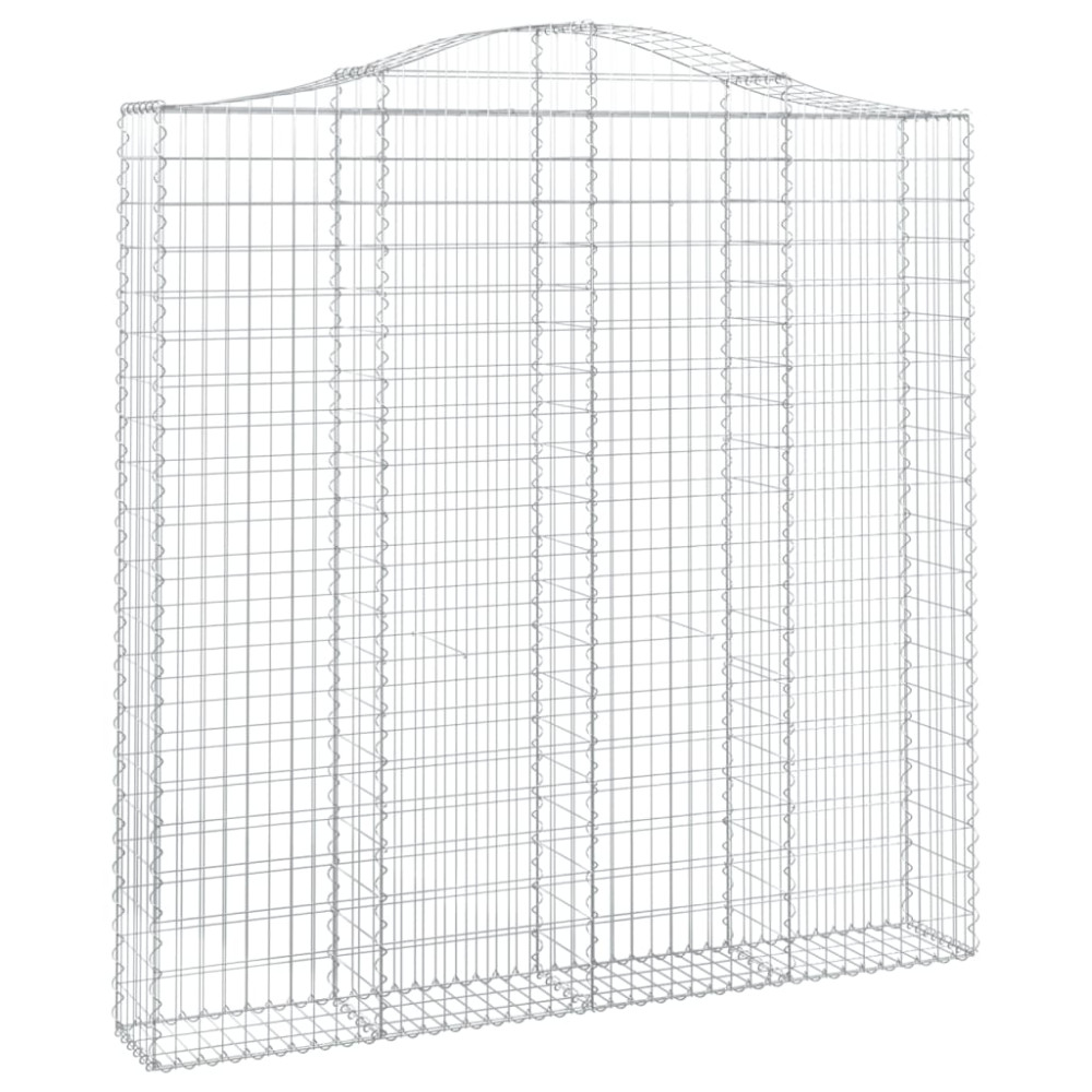 Produktbild för Gabioner bågformade 2 st 200x30x200/220 cm galvaniserat järn
