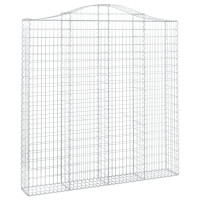Produktbild för Gabioner bågformade 2 st 200x30x200/220 cm galvaniserat järn