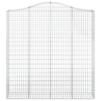 Produktbild för Gabioner bågformade 2 st 200x30x200/220 cm galvaniserat järn