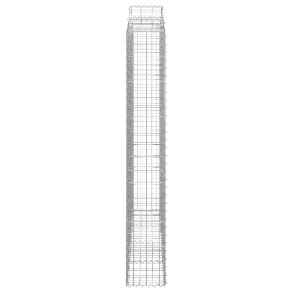 Produktbild för Gabioner bågformade 2 st 200x30x200/220 cm galvaniserat järn