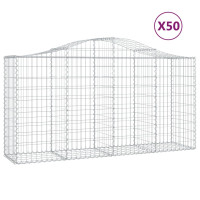 Produktbild för Gabioner bågformade 50 st 200x50x100/120 cm galvaniserat järn