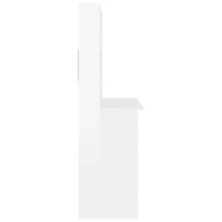 Miniatyr av produktbild för Skrivbord med hyllor vit högglans 102x45x148 cm konstruerat trä
