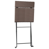 Produktbild för Hopfällbara caféstolar 4 st brun konstrotting och stål
