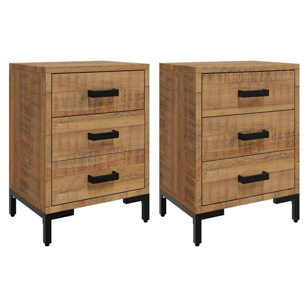 Produktbild för Sängbord 2 st 40x30x55 cm massiv furu