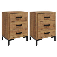 Produktbild för Sängbord 2 st 40x30x55 cm massiv furu