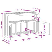 Produktbild för Avlastningsbord för trädgård 110x35x75 cm massivt akaciaträ