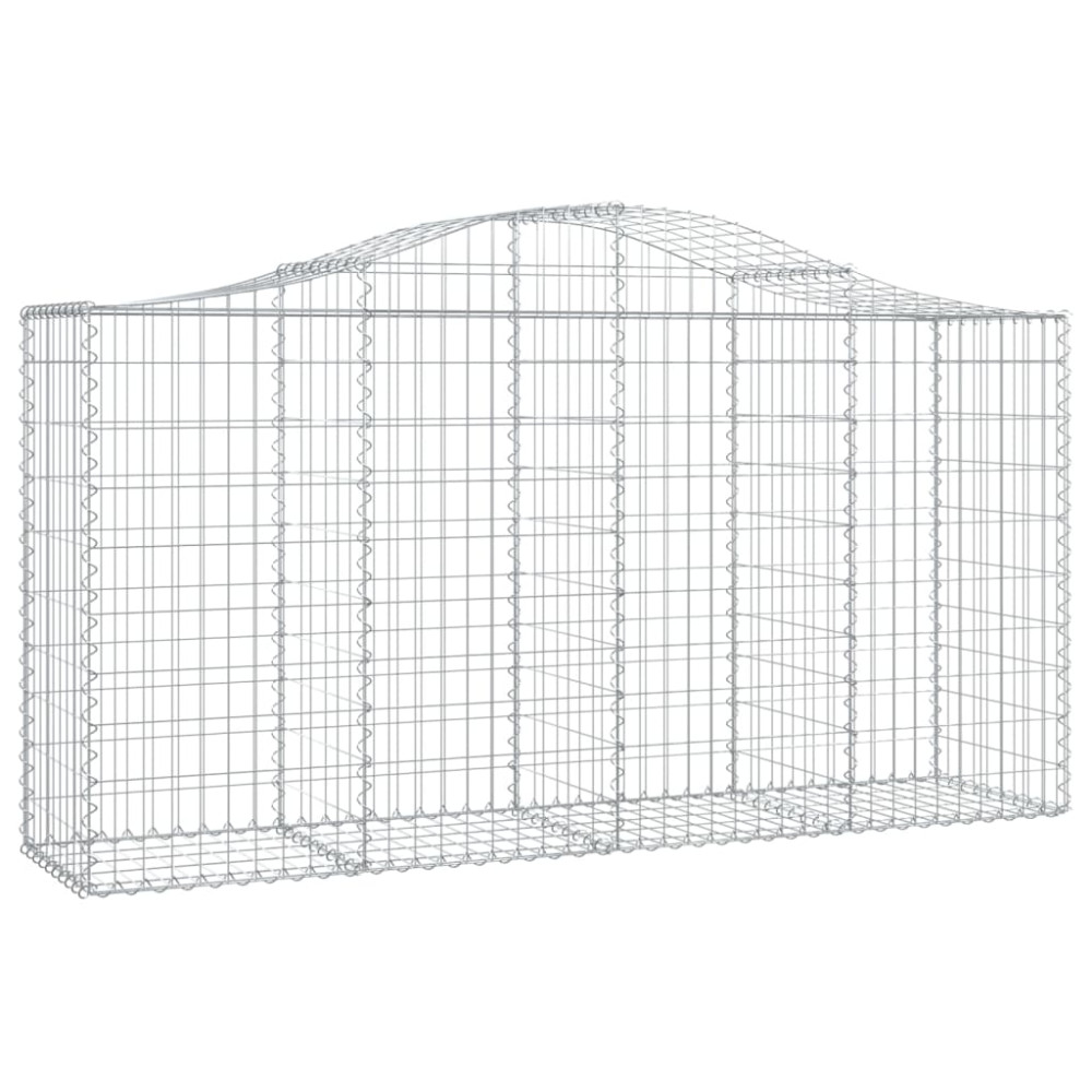 Produktbild för Gabioner bågformade 2 st 200x50x100/120 cm galvaniserat järn
