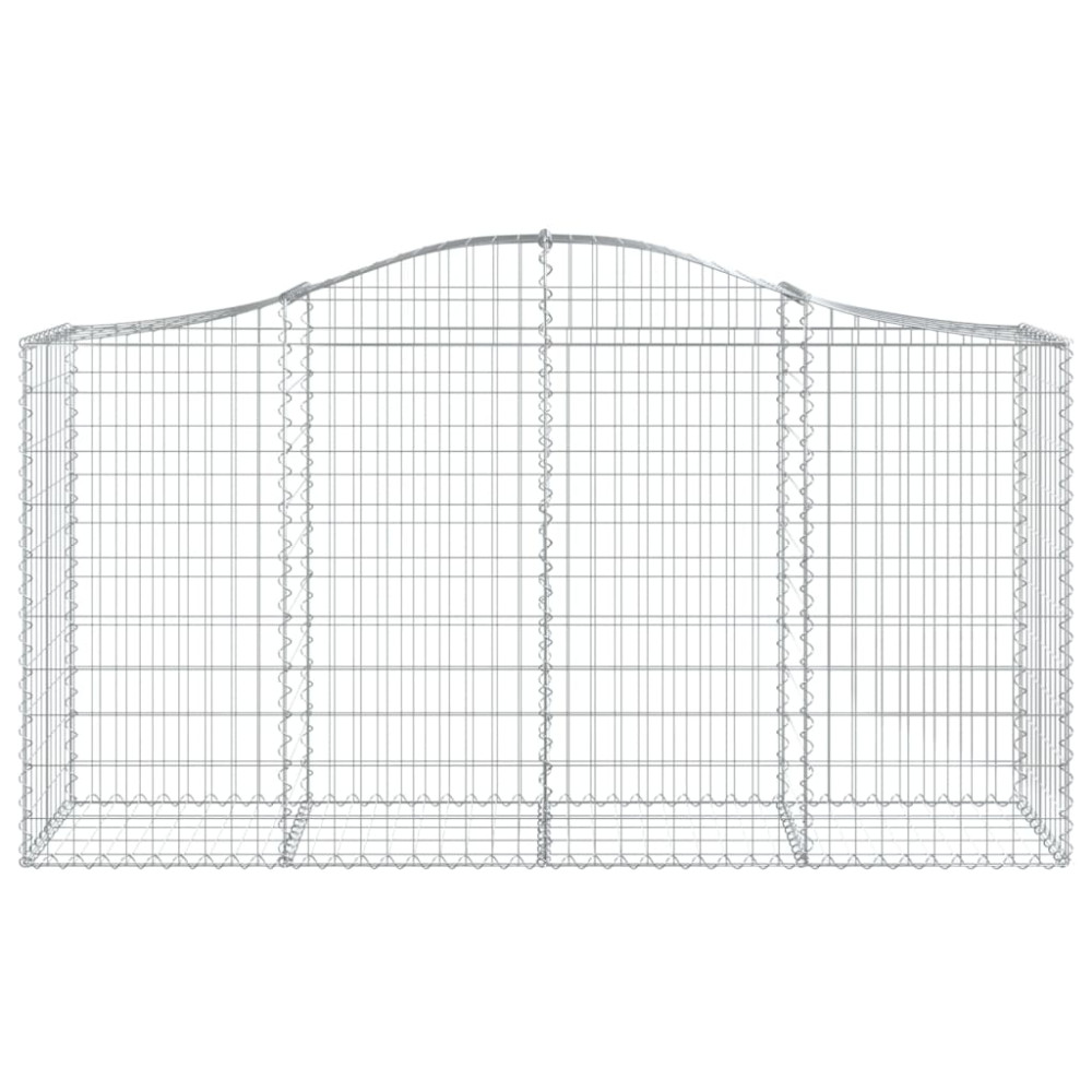 Produktbild för Gabioner bågformade 2 st 200x50x100/120 cm galvaniserat järn