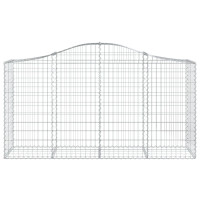 Produktbild för Gabioner bågformade 2 st 200x50x100/120 cm galvaniserat järn