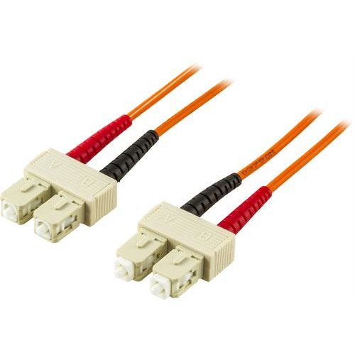Deltaco Deltaco FB-50 fiberoptikkablar 0,5 m 2x SC OM1 Orange
