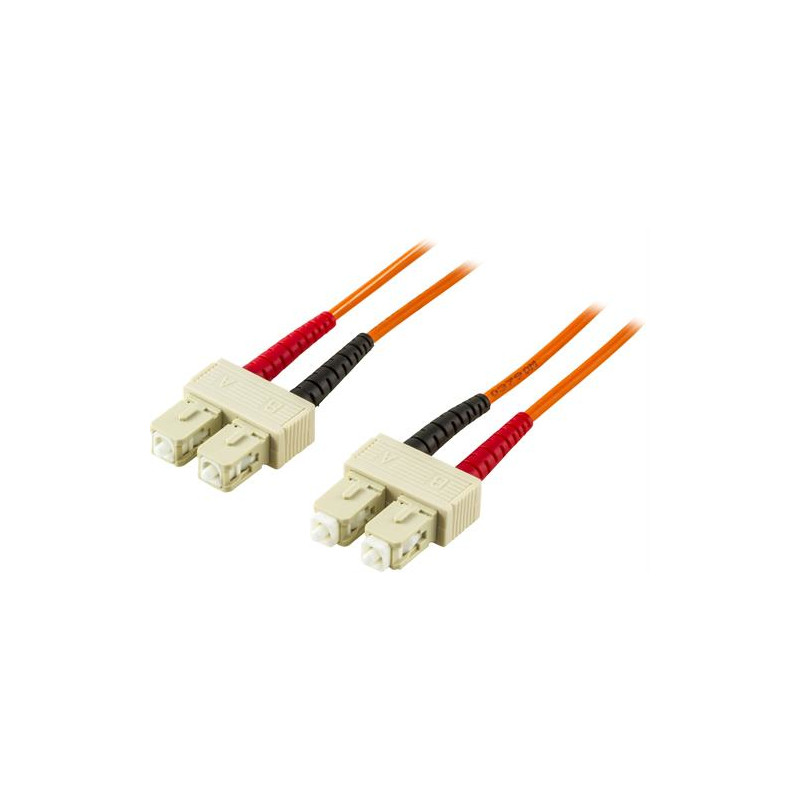 Produktbild för Deltaco FB-50 fiberoptikkablar 0,5 m 2x SC OM1 Orange