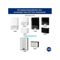 Produktbild för Handduk TORK Uni H2 2-lag vit 3800/fp