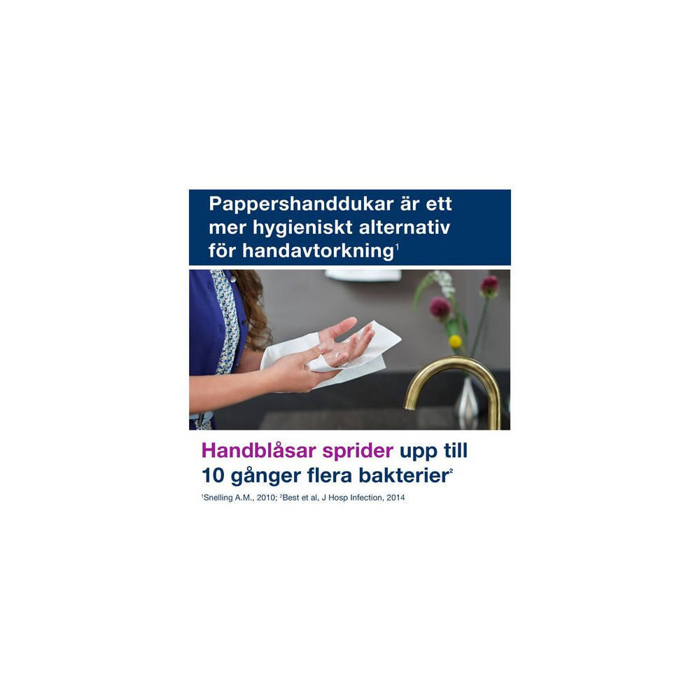 Produktbild för Handduk TORK Uni H2 2-lag vit 3800/fp