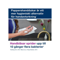 Produktbild för Handduk TORK Uni H2 2-lag vit 3800/fp