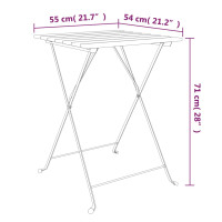 Produktbild för Hopfällbart caféset 3 delar massivt akaciaträ och stål