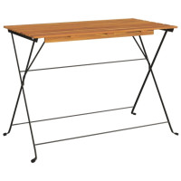 Produktbild för Hopfällbart cafébord 100x54x71 cm massivt akaciaträ och stål
