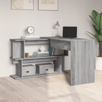 Miniatyr av produktbild för Hörnskrivbord grå sonoma 200x50x76 cm konstruerat trä