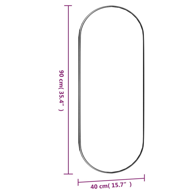 Produktbild för Väggspegel 40x90 cm glas oval