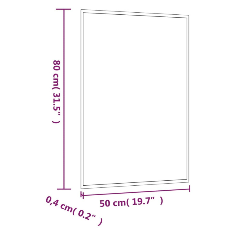 Produktbild för Väggspegel 50x80 cm glas rektangulär