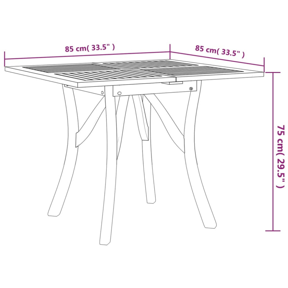 Produktbild för Trädgårdsbord 85x85x75 cm massivt akaciaträ